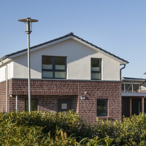 Modernes Doppelhaus, Augustfehn